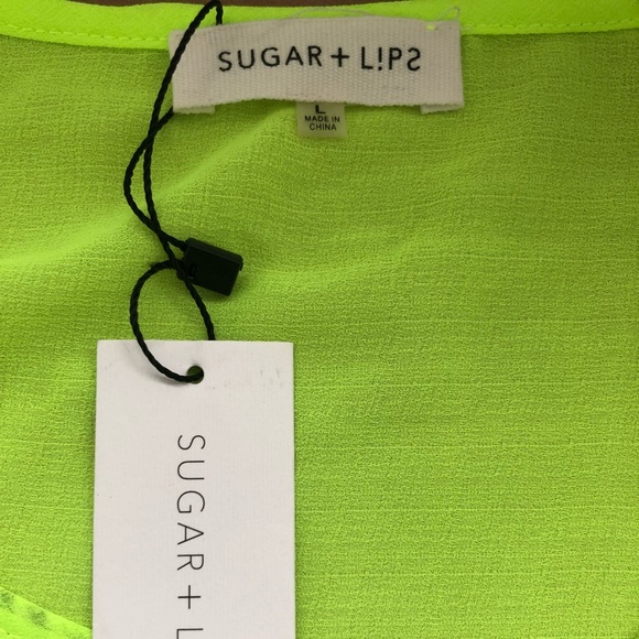 sugar+l!ps • NWT sheer black, white & neon tee - Picture 5 of 6